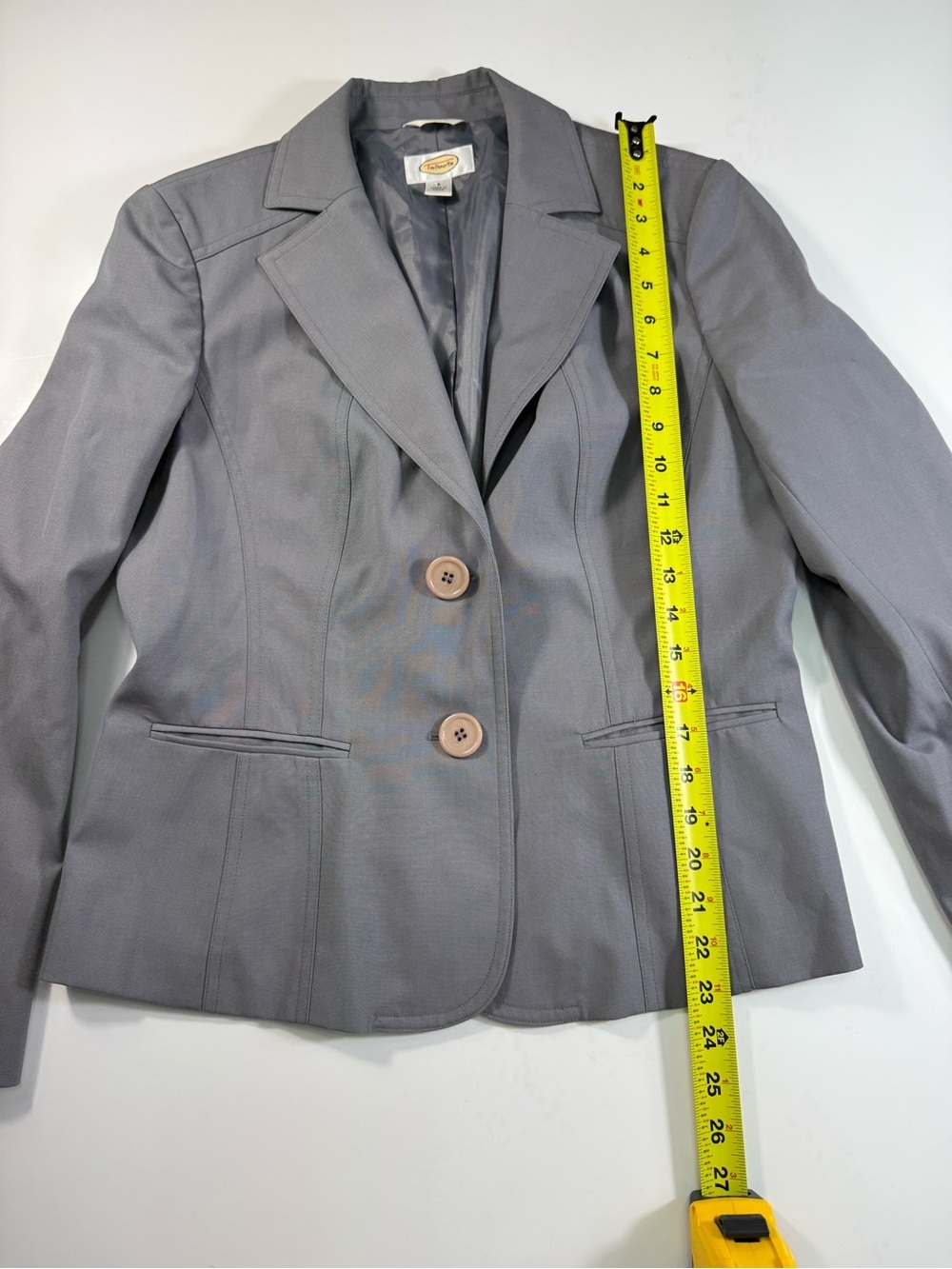 Talbots Wool Blend Gray Two-Button Blazer - Picture 3 of 7